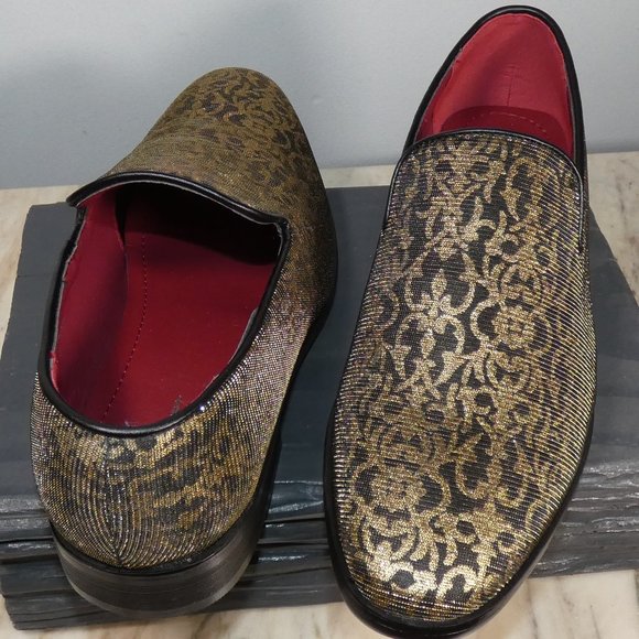 NICE! Men's Enzo Romeo Stylish Formal or Casual Gold Loafers Slip On 8(M) US - Picture 2 of 12